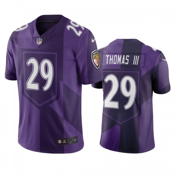 Baltimore Ravens #29 Earl Thomas III Purple Vapor Limited City Edition NFL Jersey