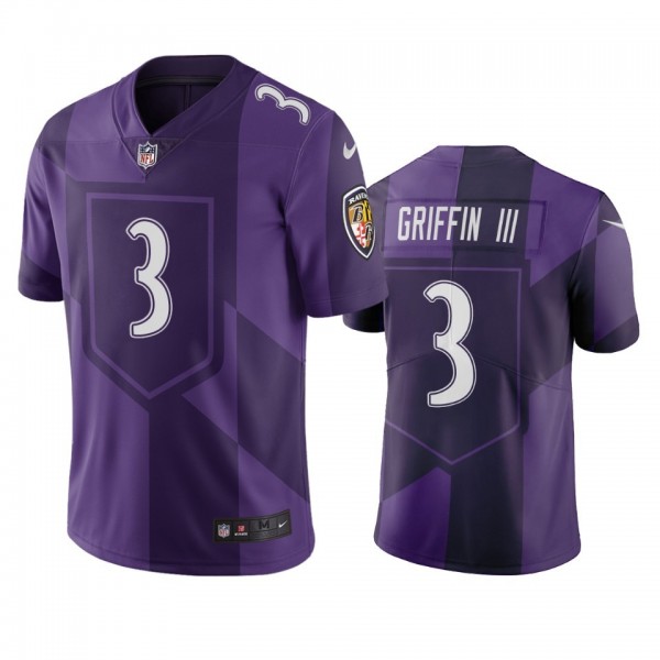 Baltimore Ravens #3 Robert Griffin III Purple Vapor Limited City Edition NFL Jersey