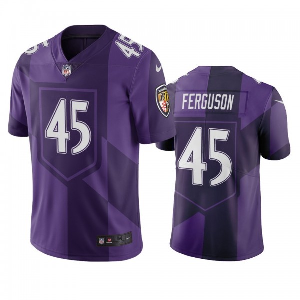 Baltimore Ravens #45 Jaylon Ferguson Purple Vapor Limited City Edition NFL Jersey