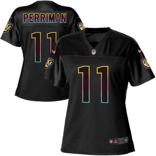 Women's Ravens #11 Breshad Perriman Black NFL Game Jersey