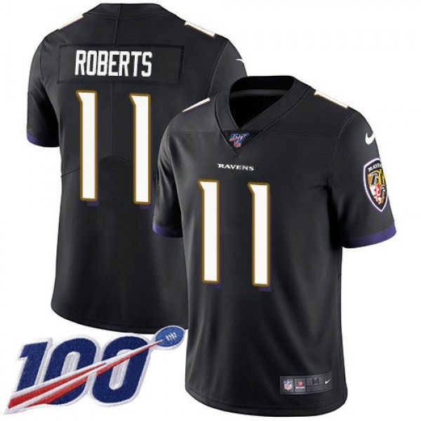 Nike Ravens #11 Seth Roberts Black Alternate Men's Stitched NFL 100th Season Vapor Untouchable Limited Jersey