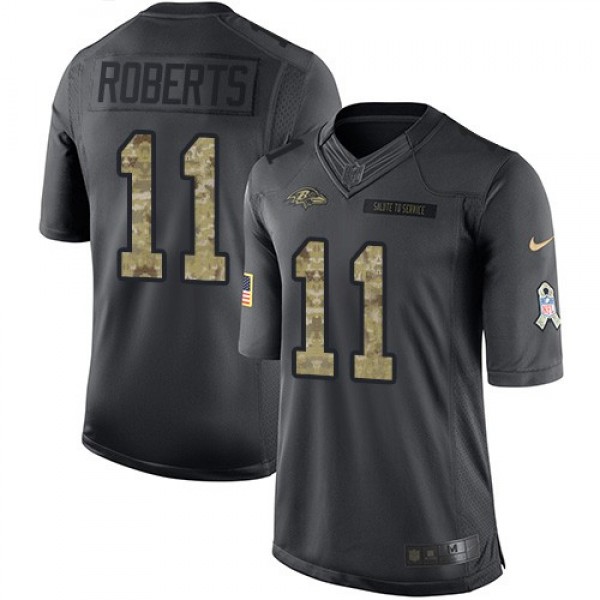 Nike Ravens #11 Seth Roberts Black Men's Stitched NFL Limited 2016 Salute to Service Jersey