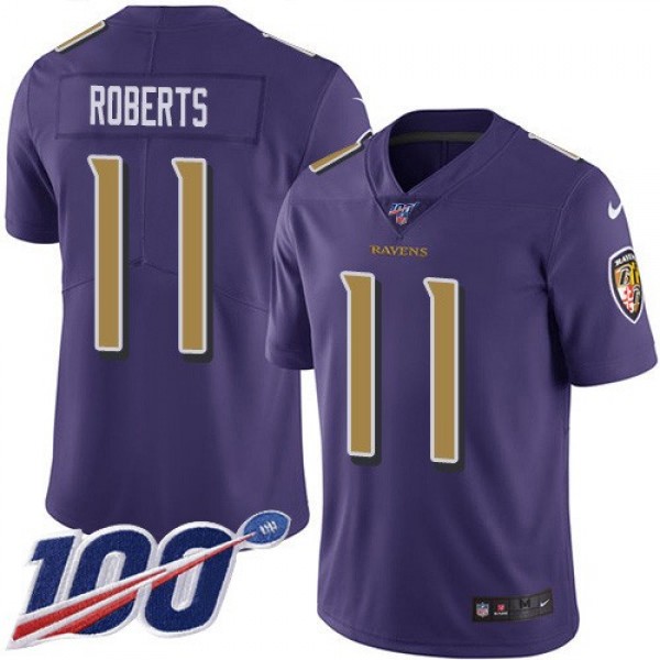 Nike Ravens #11 Seth Roberts Purple Men's Stitched NFL Limited Rush 100th Season Jersey