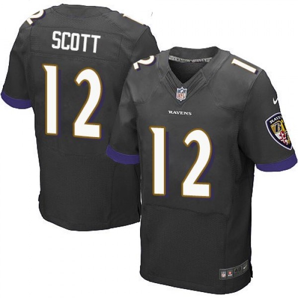 Nike Ravens #12 Jaleel Scott Black Alternate Men's Stitched NFL New Elite Jersey