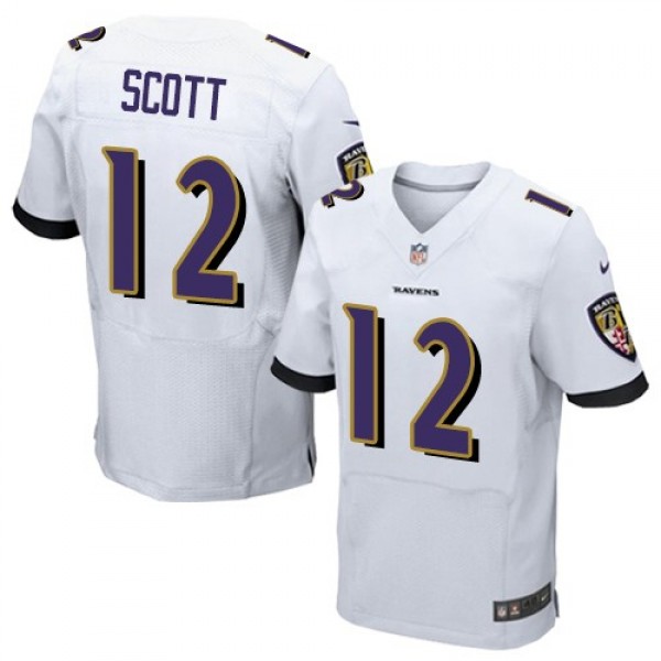 Nike Ravens #12 Jaleel Scott White Men's Stitched NFL New Elite Jersey