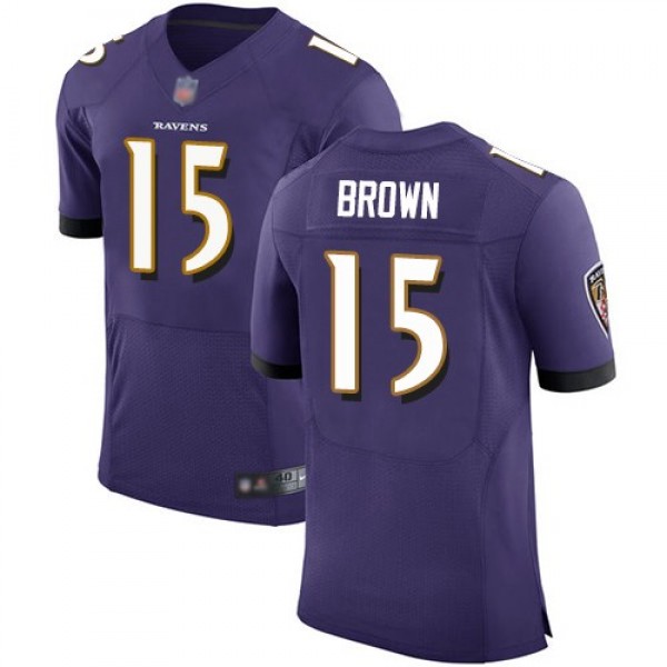 Nike Ravens #15 Marquise Brown Purple Team Color Men's Stitched NFL Vapor Untouchable Elite Jersey