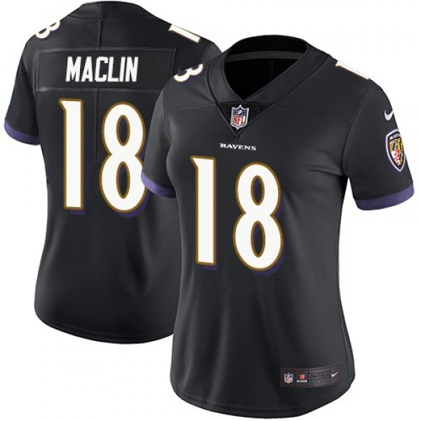Women's Ravens #18 Jeremy Maclin Black Alternate Stitched NFL Vapor Untouchable Limited Jersey