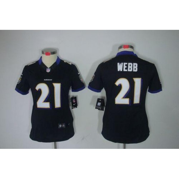 Women's Ravens #21 Lardarius Webb Black Alternate Stitched NFL Limited Jersey