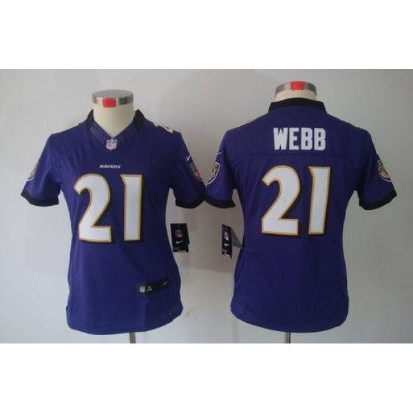 Women's Ravens #21 Lardarius Webb Purple Team Color Stitched NFL Limited Jersey