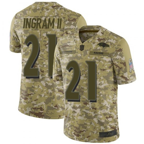 Nike Ravens #21 Mark Ingram II Camo Men's Stitched NFL Limited 2018 Salute To Service Jersey