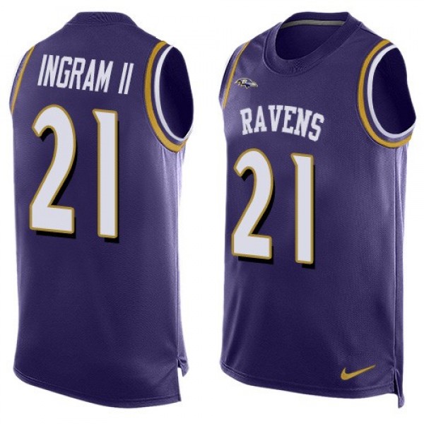 Nike Ravens #21 Mark Ingram II Purple Team Color Men's Stitched NFL Limited Tank Top Jersey