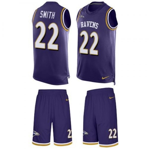 Nike Ravens #22 Jimmy Smith Purple Team Color Men's Stitched NFL Limited Tank Top Suit Jersey