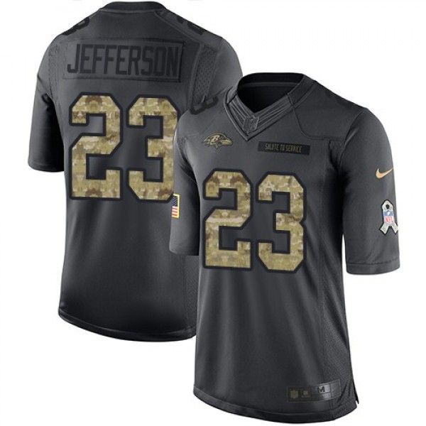 Nike Ravens #23 Tony Jefferson Black Men's Stitched NFL Limited 2016 Salute to Service Jersey