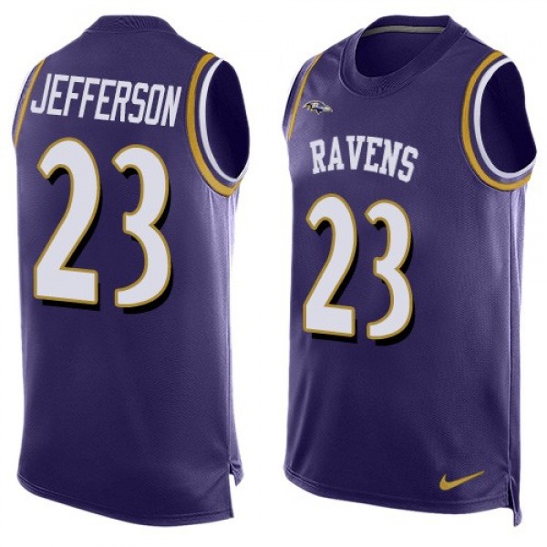 Nike Ravens #23 Tony Jefferson Purple Team Color Men's Stitched NFL Limited Tank Top Jersey