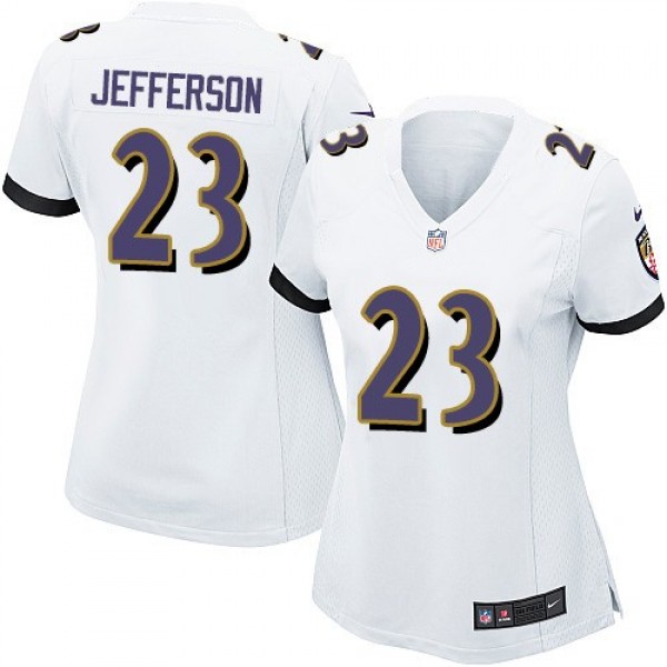 Women's Ravens #23 Tony Jefferson White Stitched NFL New Elite Jersey