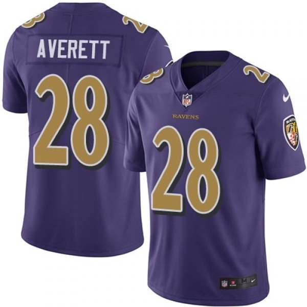 Nike Ravens #28 Anthony Averett Purple Men's Stitched NFL Limited Rush Jersey