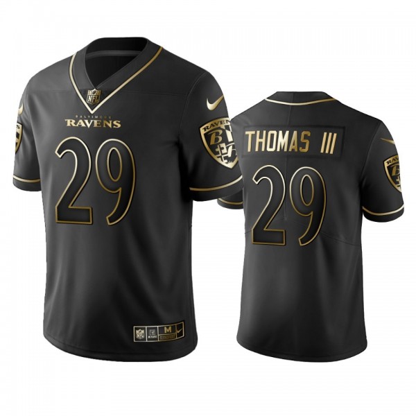 Nike Ravens #29 Earl Thomas III Black Golden Limited Edition Stitched NFL Jersey