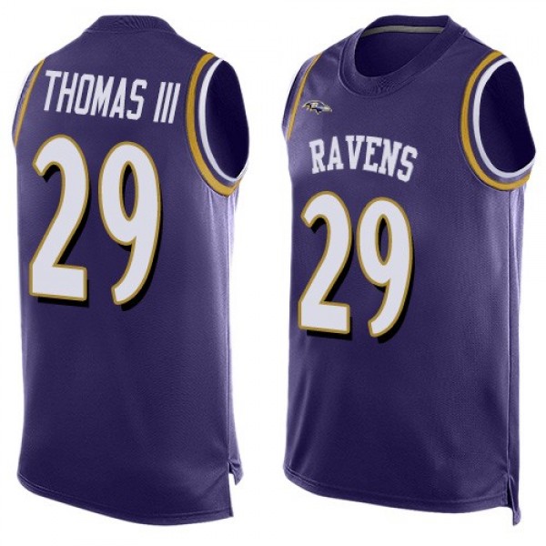 Nike Ravens #29 Earl Thomas III Purple Team Color Men's Stitched NFL Limited Tank Top Jersey