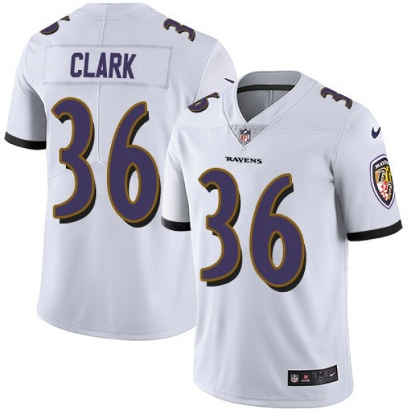 Nike Ravens #36 Chuck Clark White Men's Stitched NFL Vapor Untouchable Limited Jersey