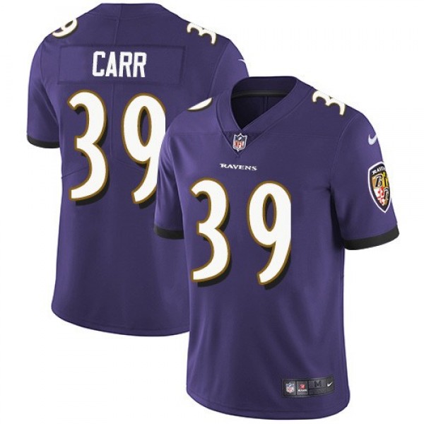 Nike Ravens #39 Brandon Carr Purple Team Color Men's Stitched NFL Vapor Untouchable Limited Jersey
