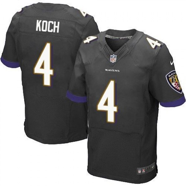 Nike Ravens #4 Sam Koch Black Alternate Men's Stitched NFL New Elite Jersey