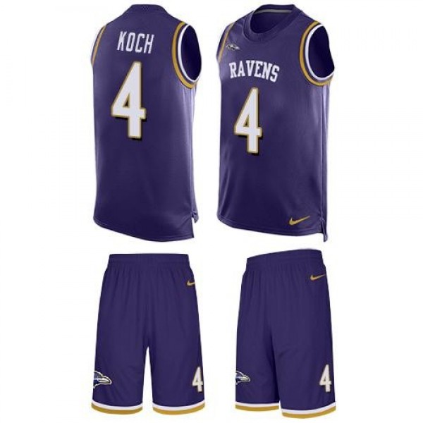 Nike Ravens #4 Sam Koch Purple Team Color Men's Stitched NFL Limited Tank Top Suit Jersey