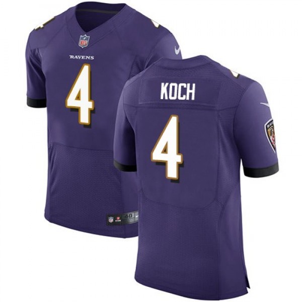 Nike Ravens #4 Sam Koch Purple Team Color Men's Stitched NFL Vapor Untouchable Elite Jersey