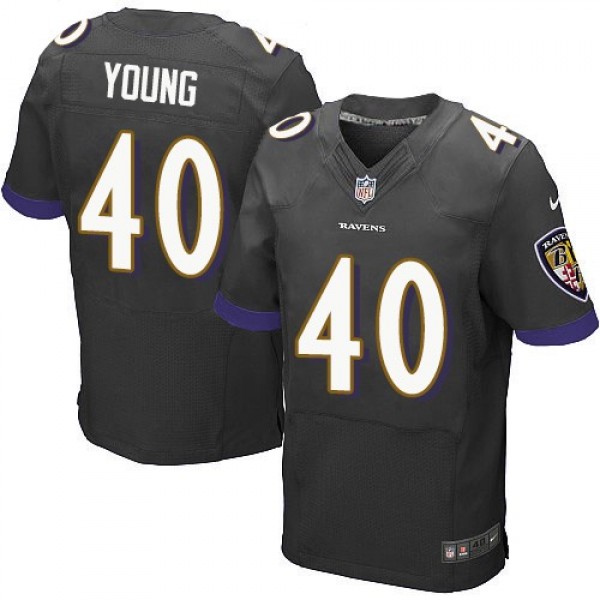 Nike Ravens #40 Kenny Young Black Alternate Men's Stitched NFL New Elite Jersey