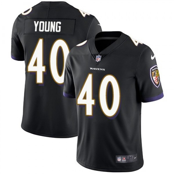 Nike Ravens #40 Kenny Young Black Alternate Men's Stitched NFL Vapor Untouchable Limited Jersey
