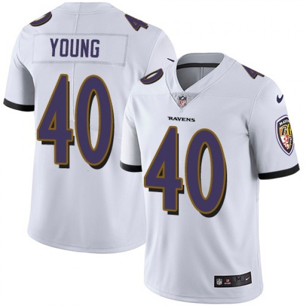 Nike Ravens #40 Kenny Young White Men's Stitched NFL Vapor Untouchable Limited Jersey