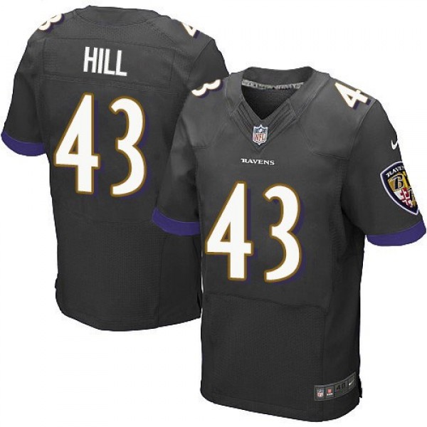 Nike Ravens #43 Justice Hill Black Alternate Men's Stitched NFL New Elite Jersey