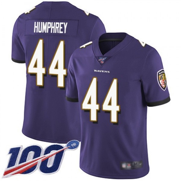 Nike Ravens #44 Marlon Humphrey Purple Team Color Men's Stitched NFL 100th Season Vapor Limited Jersey