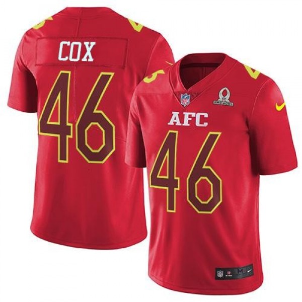 Nike Ravens #46 Morgan Cox Red Men's Stitched NFL Limited AFC 2017 Pro Bowl Jersey