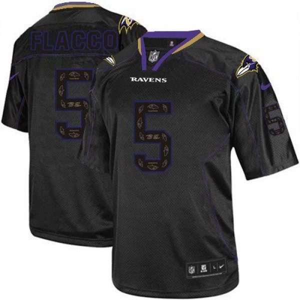 Nike Ravens #5 Joe Flacco New Lights Out Black Men's Stitched NFL Elite Jersey