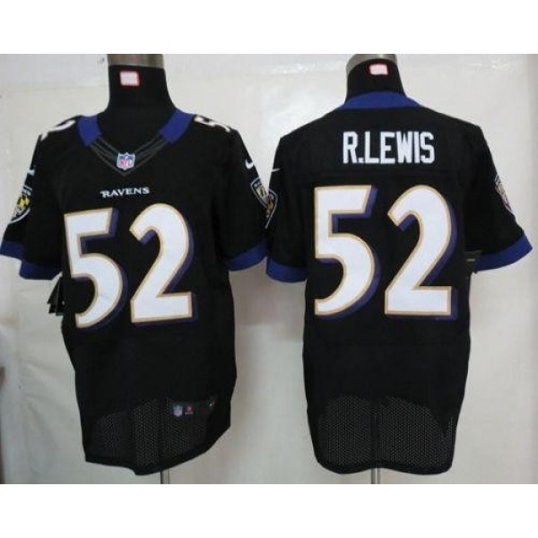 Nike Ravens #52 Ray Lewis Black Alternate Men's Stitched NFL Elite Jersey