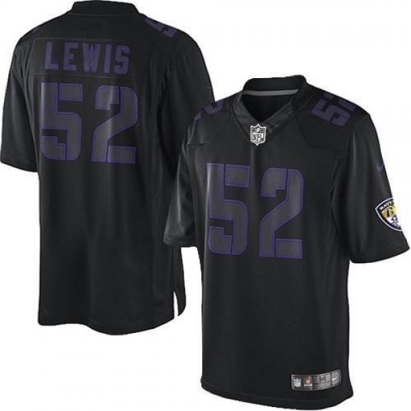 Nike Ravens #52 Ray Lewis Black Men's Stitched NFL Impact Limited Jersey