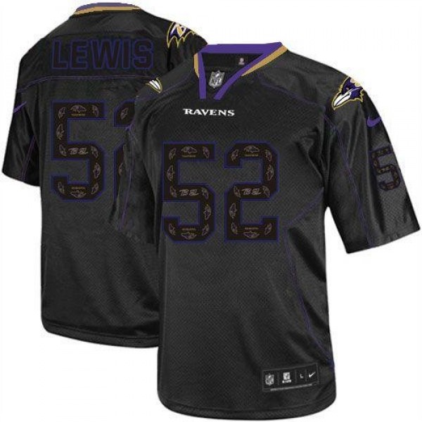 Nike Ravens #52 Ray Lewis New Lights Out Black Men's Stitched NFL Elite Jersey