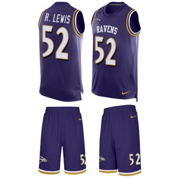 Nike Ravens #52 Ray Lewis Purple Team Color Men's Stitched NFL Limited Tank Top Suit Jersey