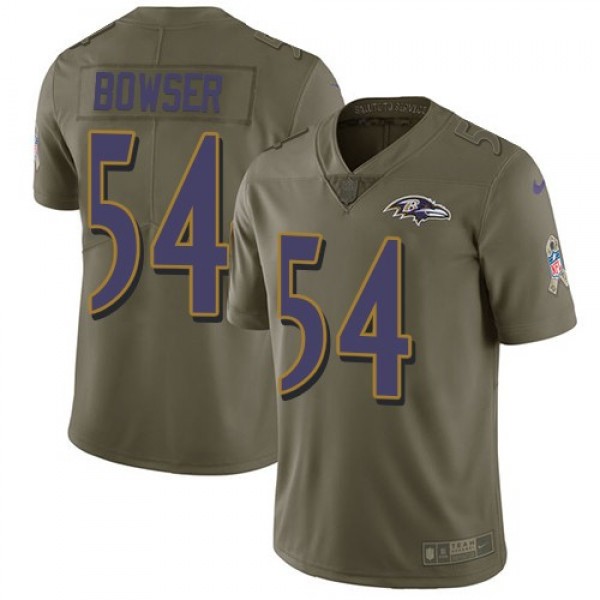 Nike Ravens #54 Tyus Bowser Olive Men's Stitched NFL Limited 2017 Salute To Service Jersey