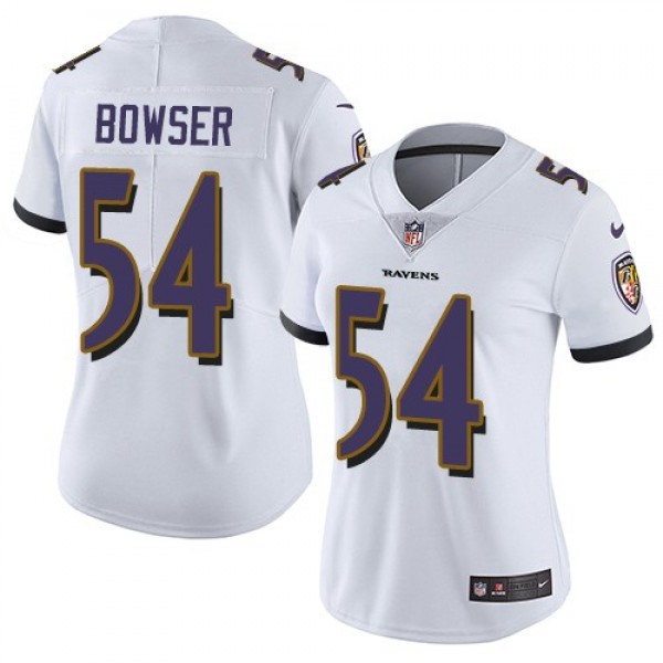 Women's Ravens #54 Tyus Bowser White Stitched NFL Vapor Untouchable Limited Jersey
