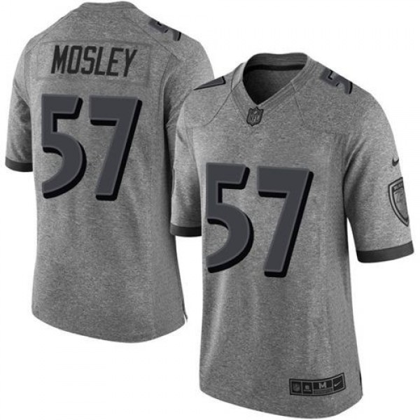 Nike Ravens #57 C.J. Mosley Gray Men's Stitched NFL Limited Gridiron Gray Jersey