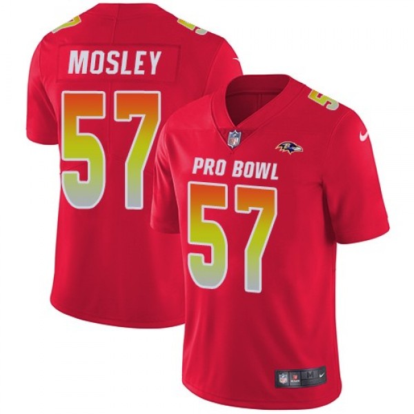 Women's Ravens #57 C.J. Mosley Red Stitched NFL Limited AFC 2018 Pro Bowl Jersey