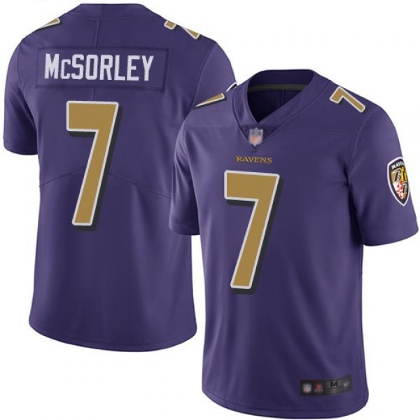 Nike Ravens #7 Trace McSorley Purple Men's Stitched NFL Limited Rush Jersey