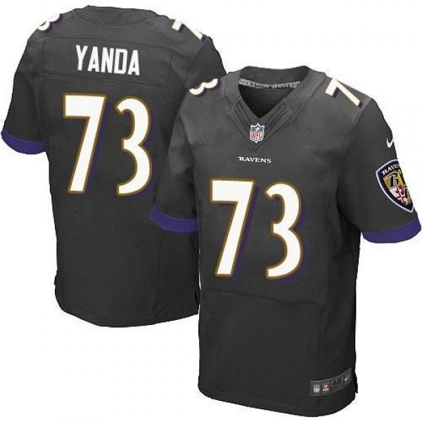 Nike Ravens #73 Marshal Yanda Black Alternate Men's Stitched NFL New Elite Jersey