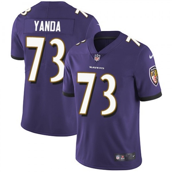 Nike Ravens #73 Marshal Yanda Purple Team Color Men's Stitched NFL Vapor Untouchable Limited Jersey