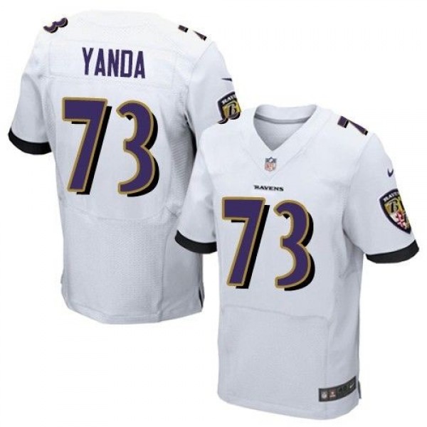Nike Ravens #73 Marshal Yanda White Men's Stitched NFL New Elite Jersey