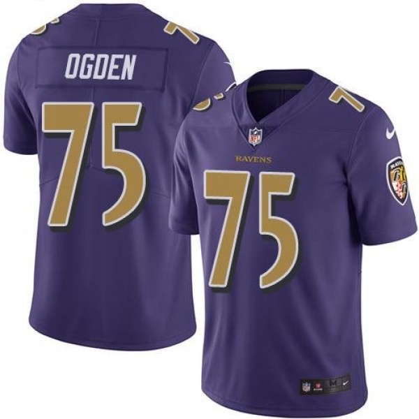 Nike Ravens #75 Jonathan Ogden Purple Men's Stitched NFL Limited Rush Jersey