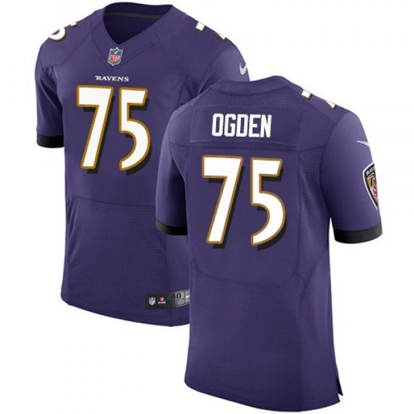 Nike Ravens #75 Jonathan Ogden Purple Team Color Men's Stitched NFL Vapor Untouchable Elite Jersey