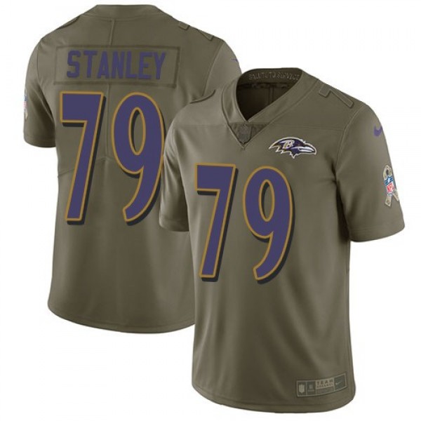 Nike Ravens #79 Ronnie Stanley Olive Men's Stitched NFL Limited 2017 Salute To Service Jersey