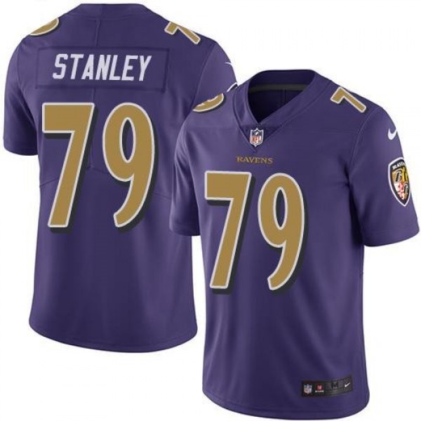 Nike Ravens #79 Ronnie Stanley Purple Men's Stitched NFL Limited Rush Jersey